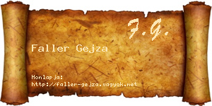 Faller Gejza névjegykártya